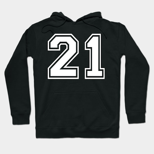 Number 21 Twenty One Back Hoodie by AllWellia